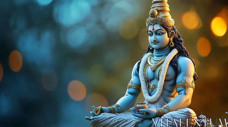Meditative Hindu Deity Illustration
