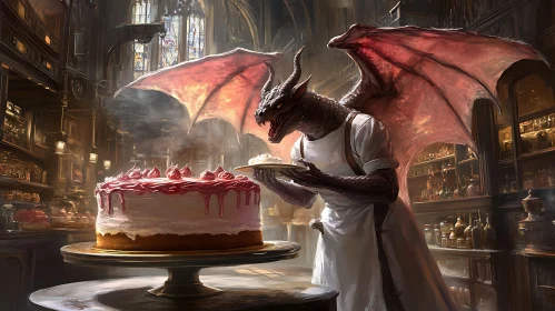 Whimsical Dragon Baker in Potion Shop