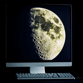 Lunar Surface Image on Desktop