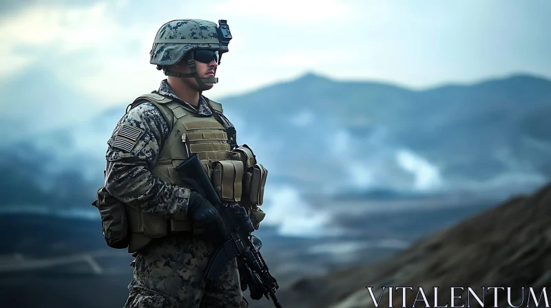 Guarding the Horizon: A Soldier's Stance
