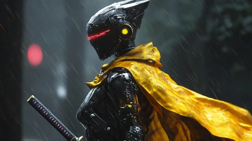 Robotic Warrior in the Rain