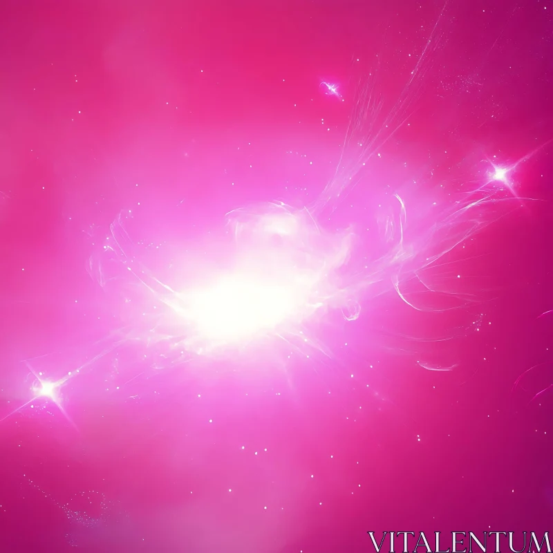 AI ART Pink Light Burst Abstract