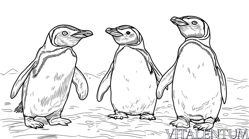 Monochrome Penguin Portrait
