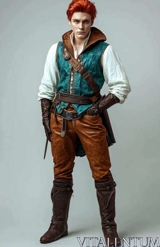 Man in Medieval Warrior Cosplay