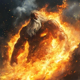 Inferno Giant: A Dance of Fire and Smoke