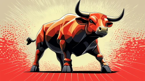 Geometric Bull Art Piece