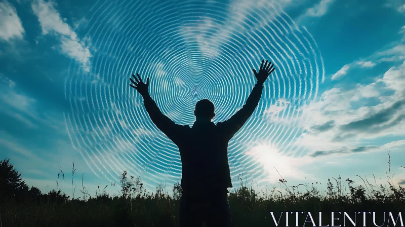 Abstract Man Skyward Circles
