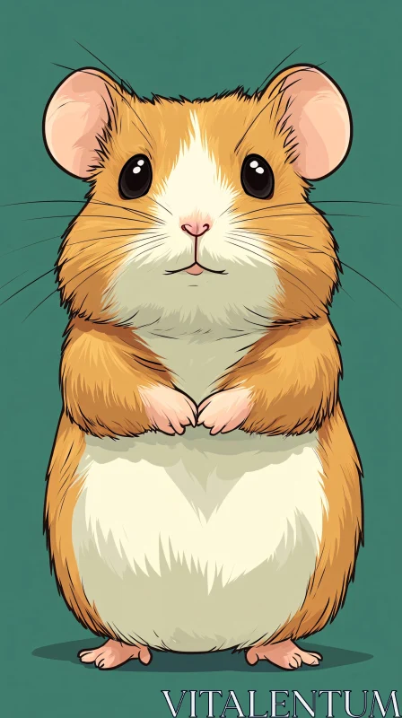 Charming Cartoon Hamster Art