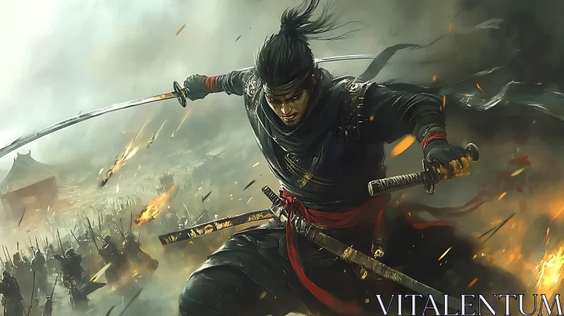 Samurai Warrior in Action
