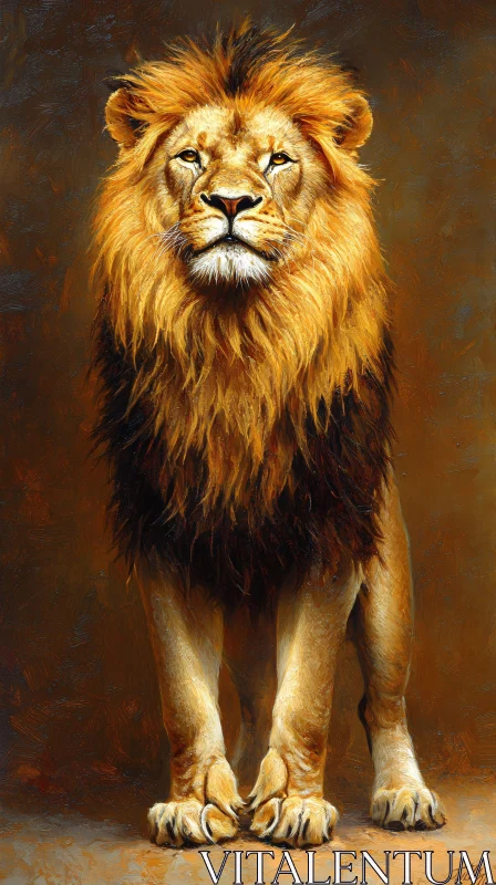 Regal Lion with Golden Mane