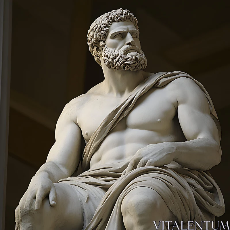 Ancient Sculpture of Bearded Man