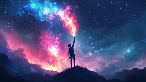 Man Reaching for the Stars