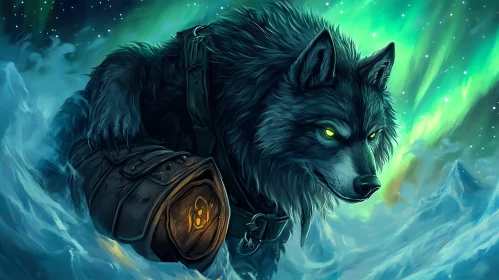 Fantasy Wolf with Armor Illustration