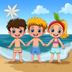 Children's Summer Beach Fun Artwork