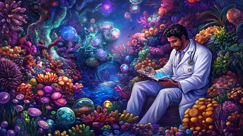 Surreal Doctor in Coral Garden