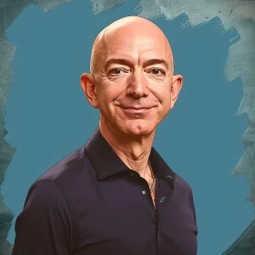 Jeff Bezos Smiling in a Dark Shirt