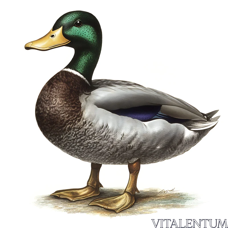 Male Mallard Duck Portrait