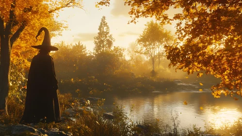 Enchantress by the Autumn Lake