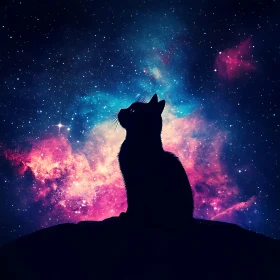 Celestial Feline: A Galactic Gaze