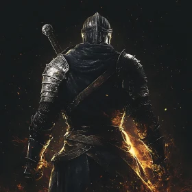 Dark Knight with Sword Illustration