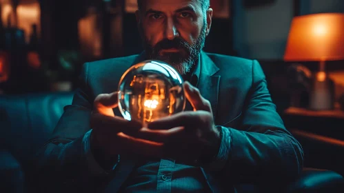 Man Holding Crystal Ball