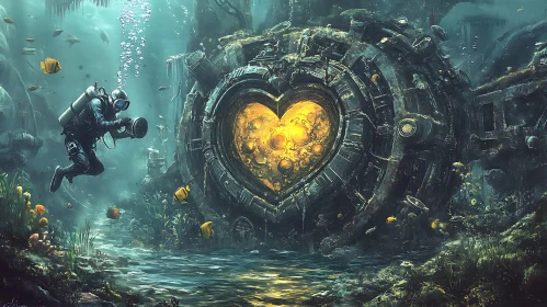 Submerged Heart Mechanism with Diver