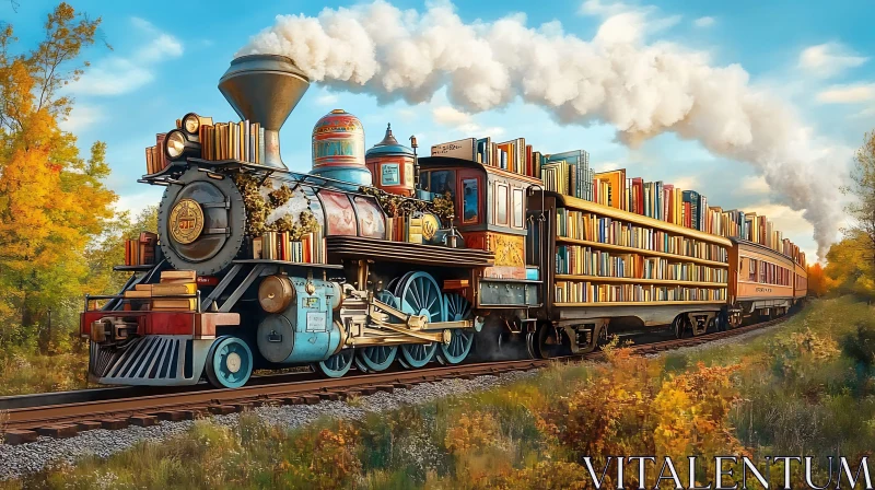 Book Train Through Autumn Landscape