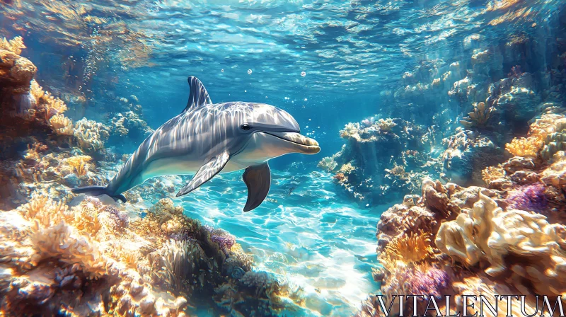 Dolphin Amongst Coral Reefs