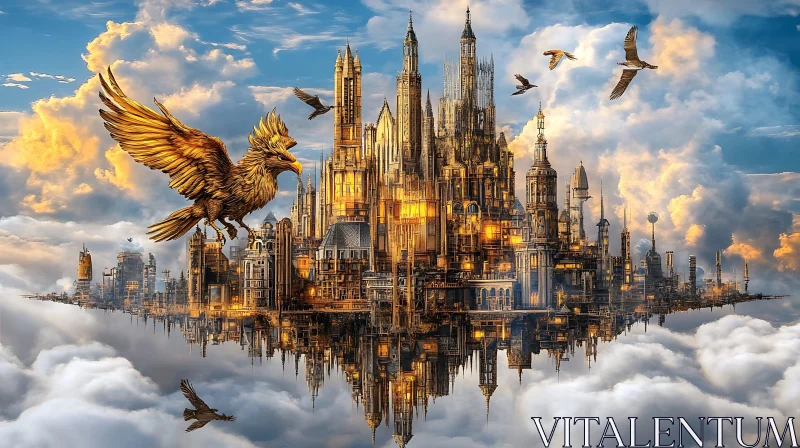 Floating City with Eagle