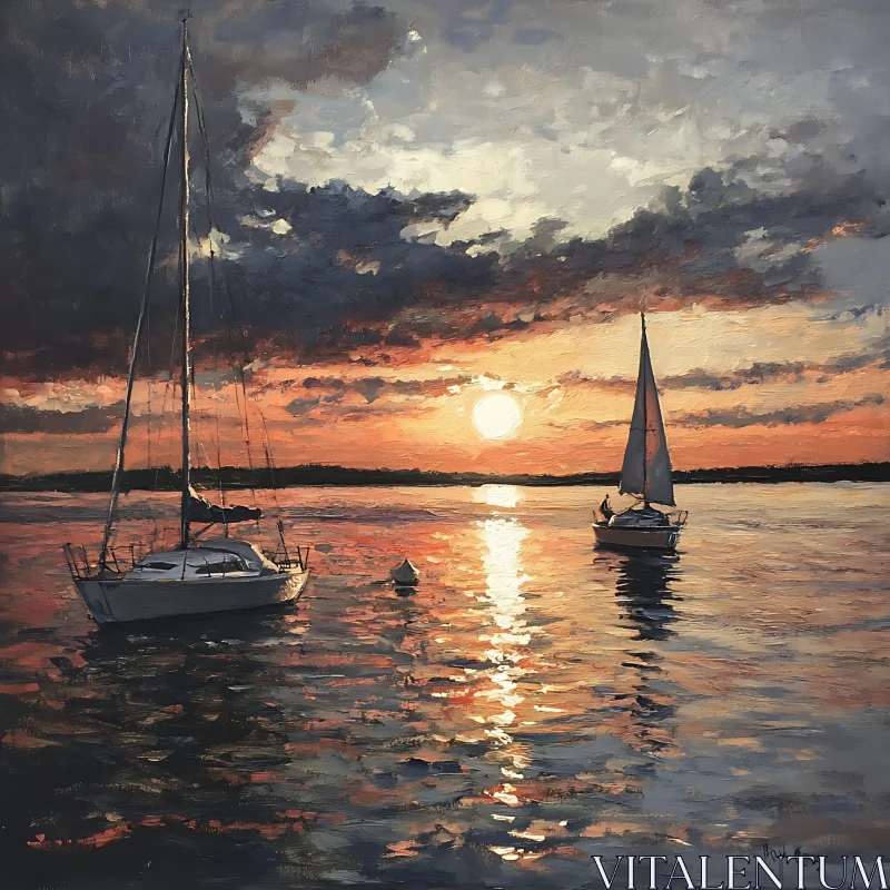 Sailboats at Sunset