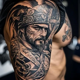 Intricate Warrior Tattoo on Arm
