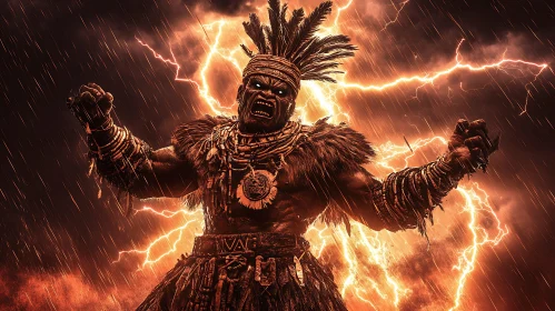 Warrior Embracing the Lightning Storm