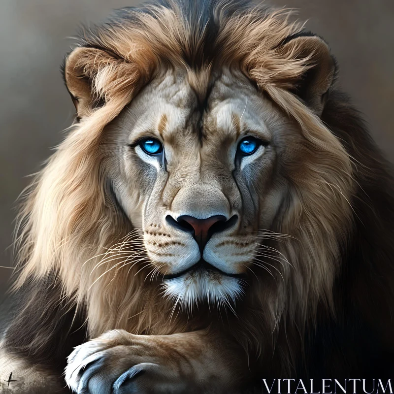 AI ART Lion Close-Up: A King's Stare