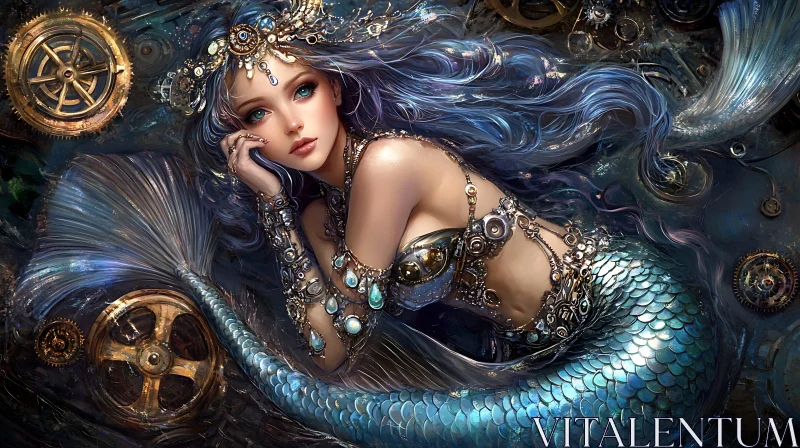 Steampunk Mermaid with Gears