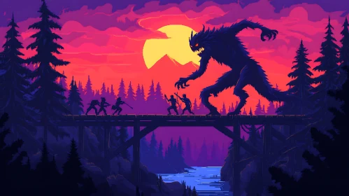 Sunset Monster Confrontation