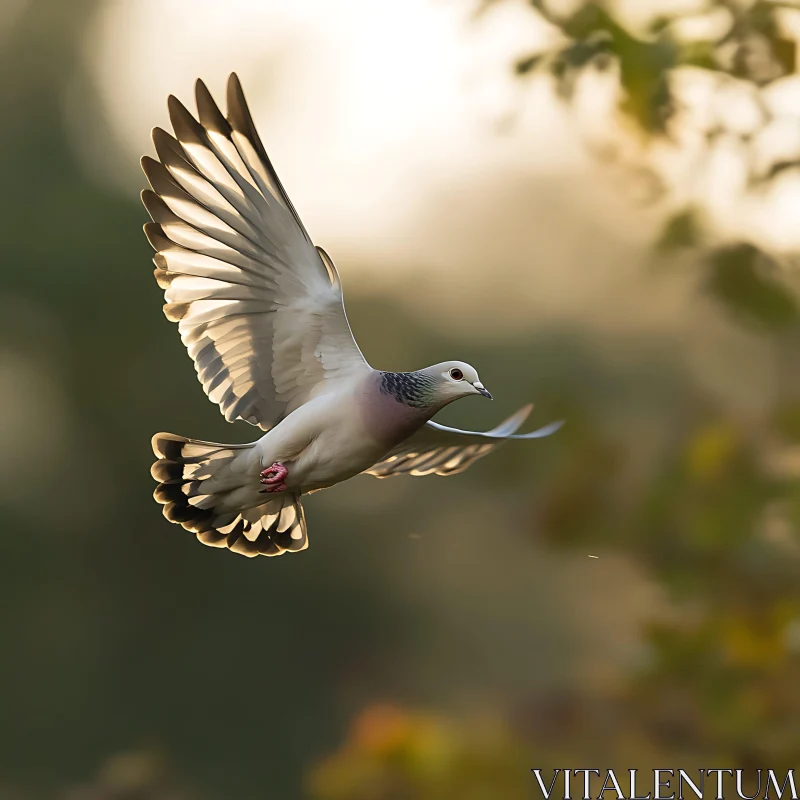 Soaring Dove: Wings Against the Light