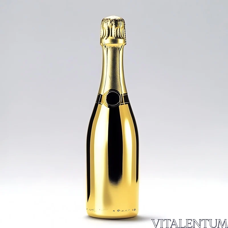 Elegant Golden Champagne Bottle