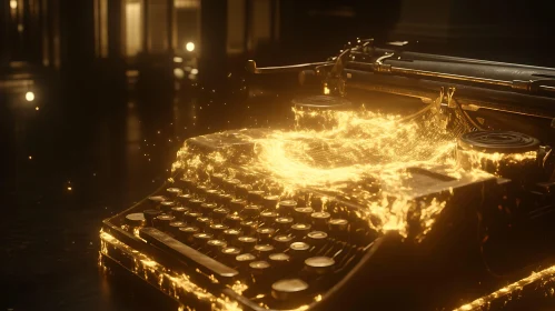 Vintage Typewriter in Golden Light