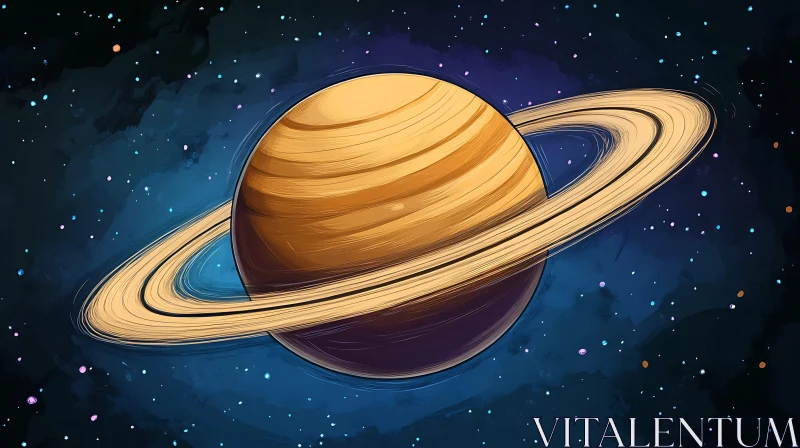 Saturn Planet Digital Art