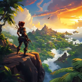 Cliffside Contemplation: Island Vista
