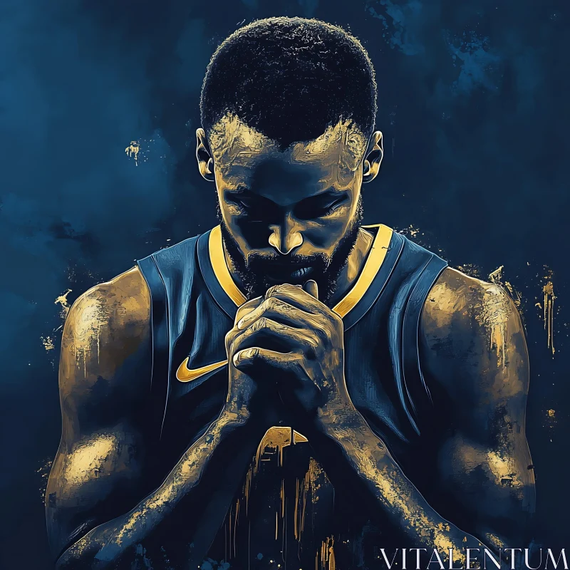 Contemplative Man in Sports Jersey