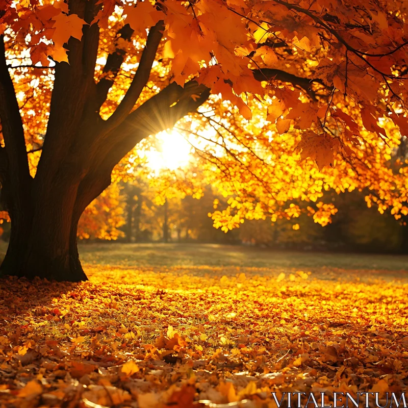 Autumnal Sunlight Through the Maple Tree