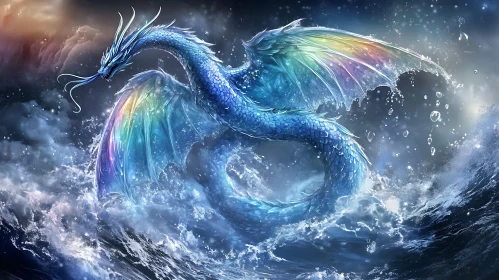 Sea Dragon with Rainbow Wings