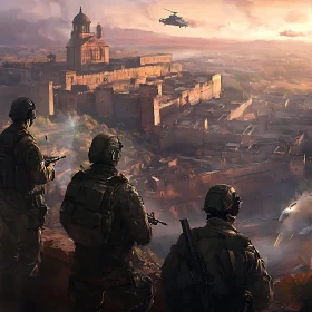 Military Watch Over Besieged City
