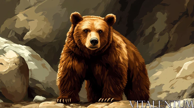 Brown Bear in Rocky Setting