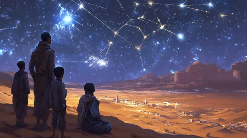 Desert Stargazers Under the Night Canvas