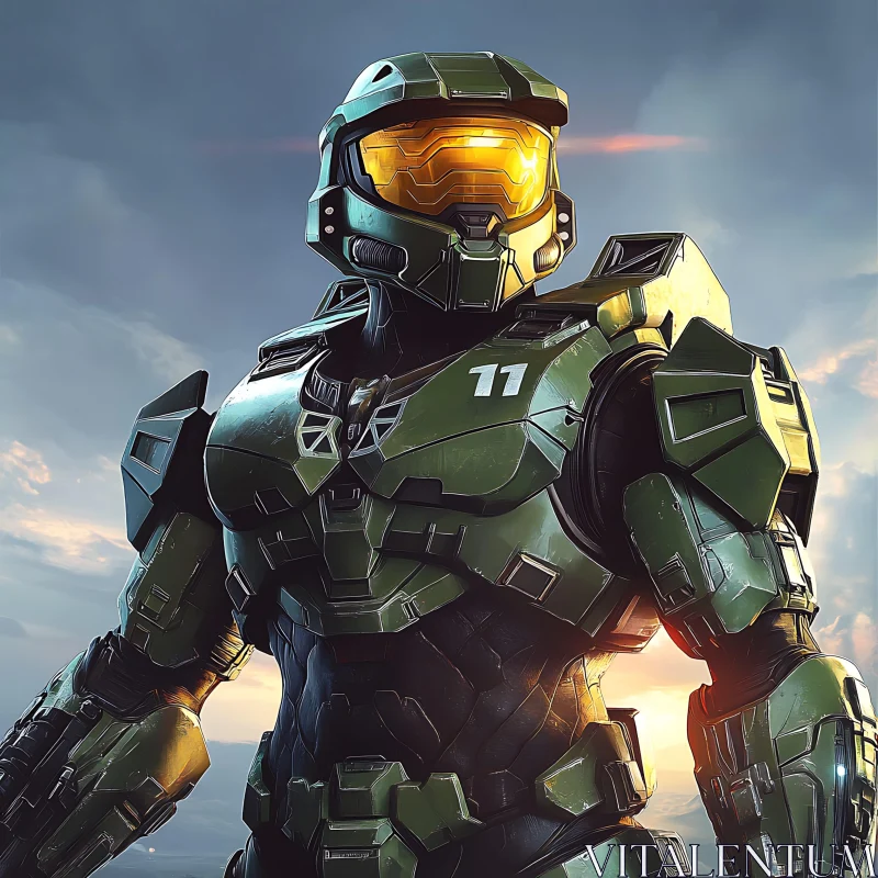 Armored Cyborg in the Light