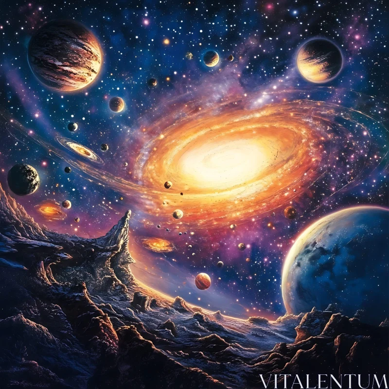 Celestial Vista: Planets in Galactic Embrace