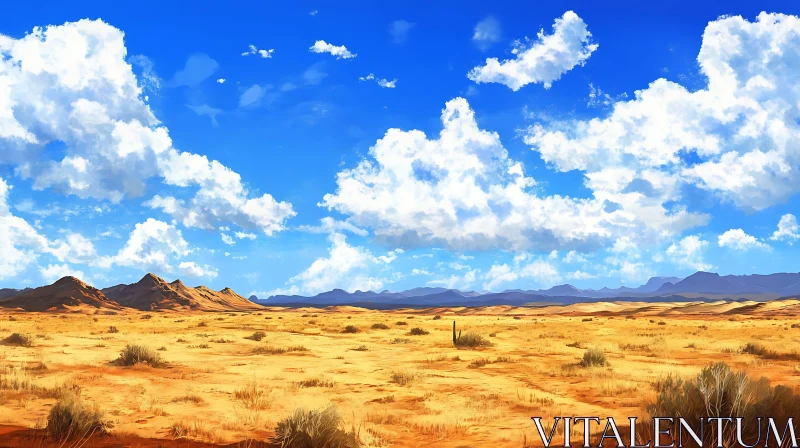 Peaceful Desert Scene with Clouds