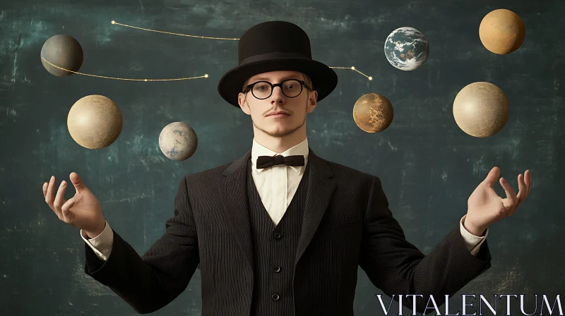 Man Juggling Planets Art